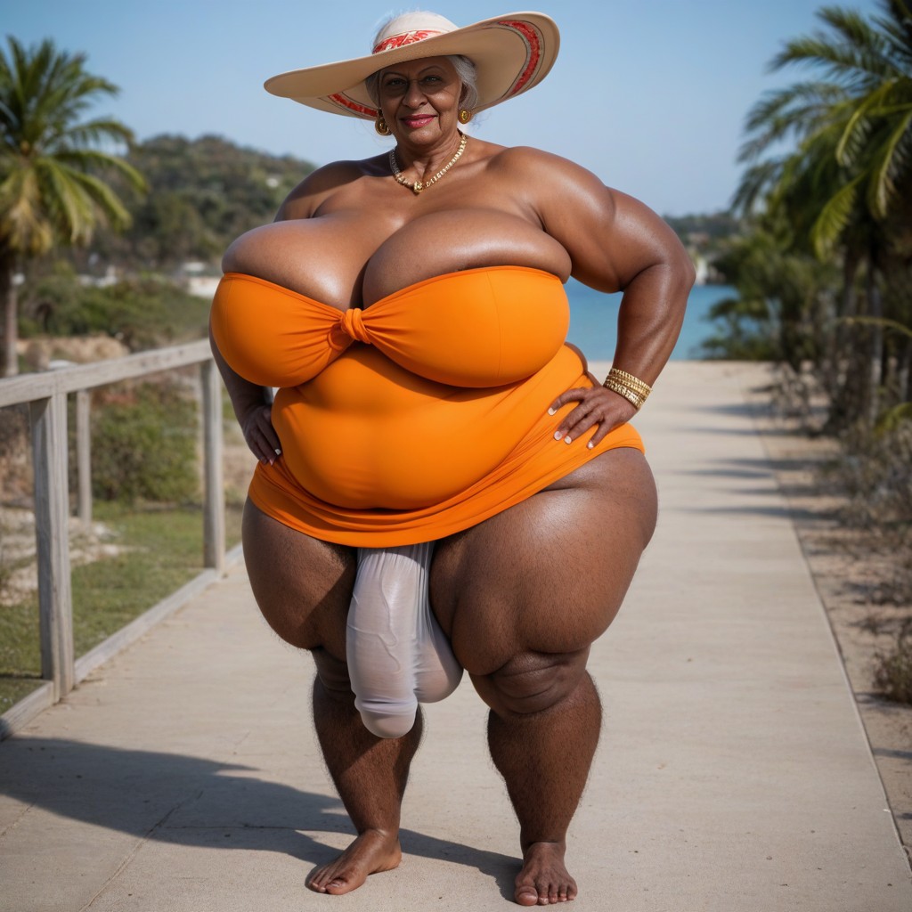 Penis Pump, Hands On Hips, Large Hyper Hips AI Porn
