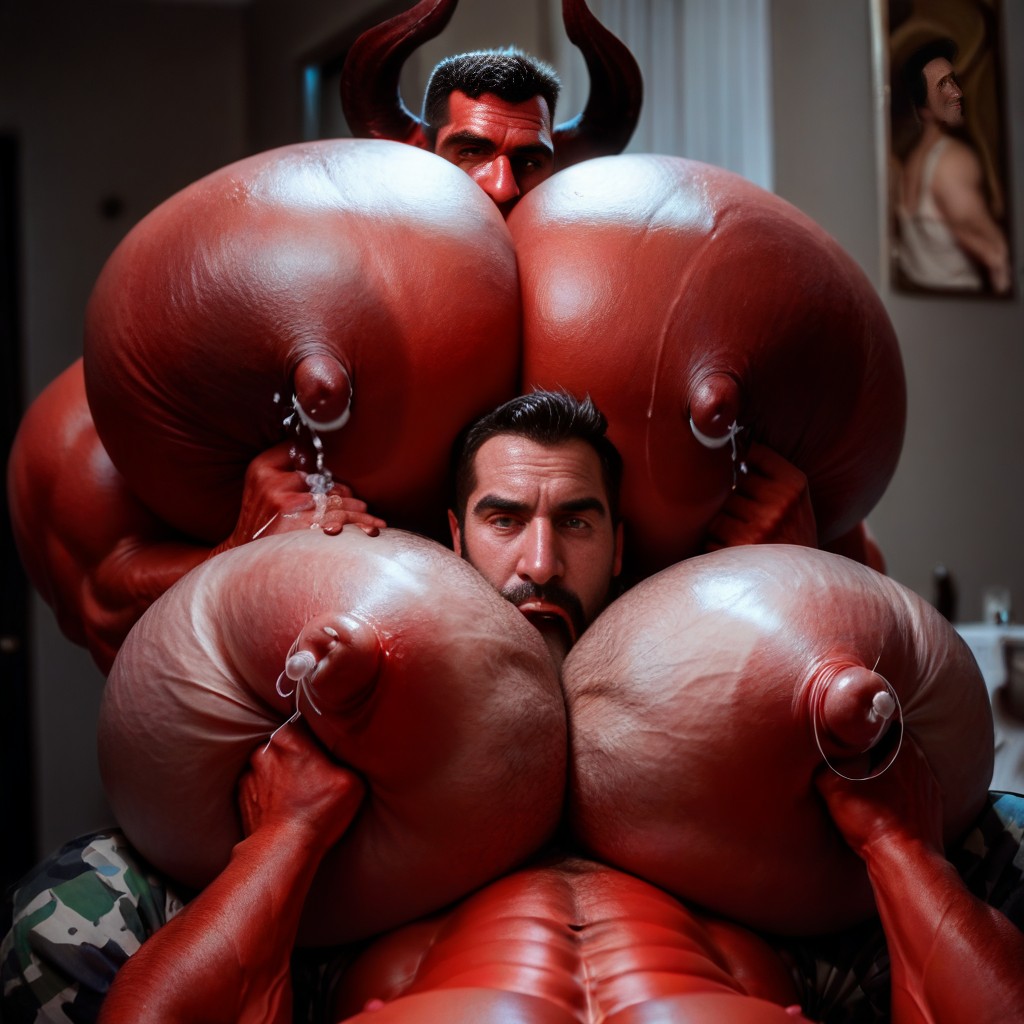 Extremely Large Ass, Oversized Muscles, Confused Face AI Gay Porn