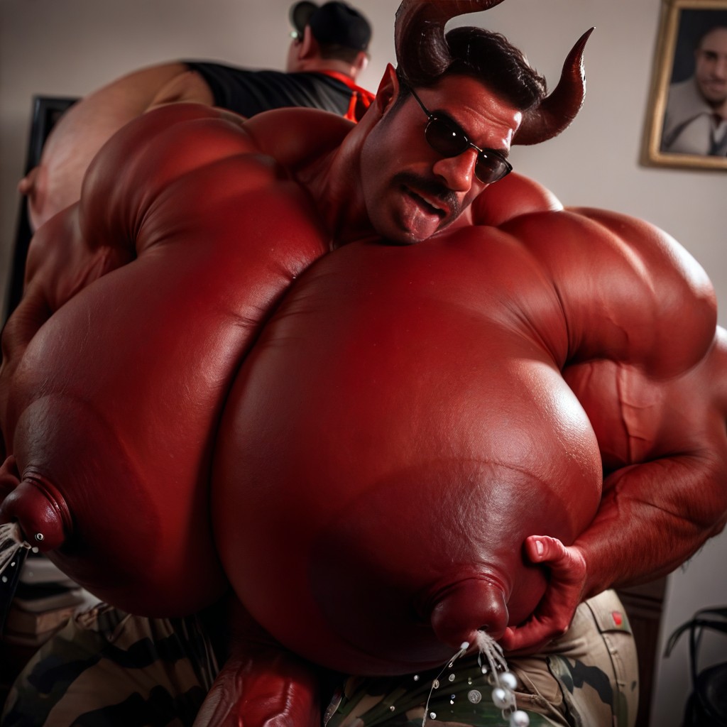 Confused Face, Oversized Muscles, Extremely Large Ass AI Gay Porn