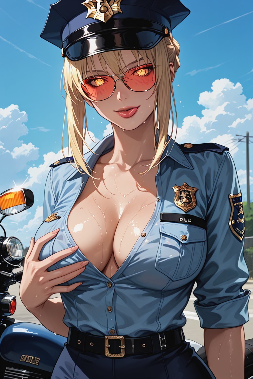 Wet Lips, 25+, Aviator Sunglasses Hentai AI Porn