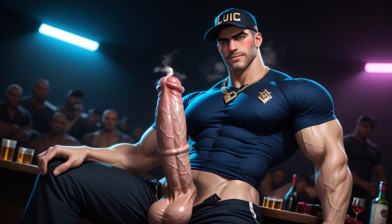 Black Ball Cap, Serious Tops, Big Thick Electric Vibrating Cocks AI Gay Porn