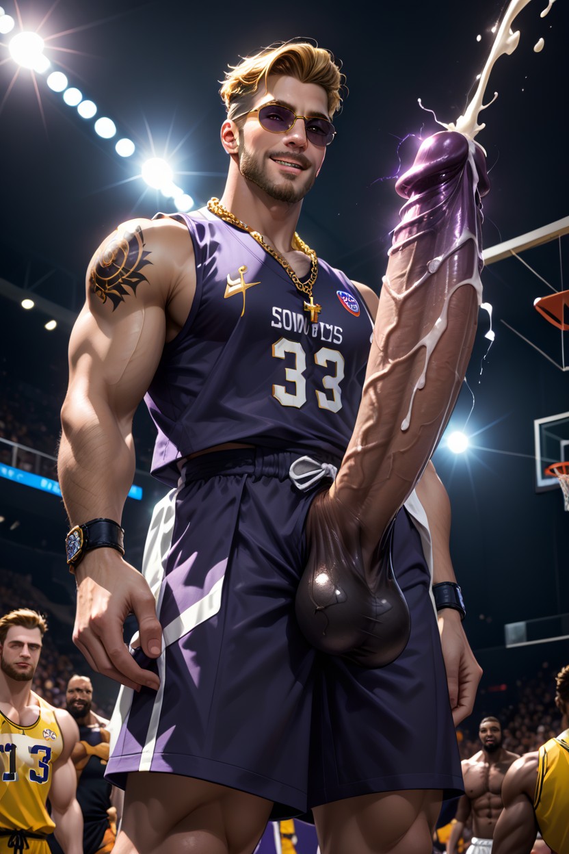 Cock Looks Like Vibrating Dildo, Open Vest, 25+ AI Gay Porn