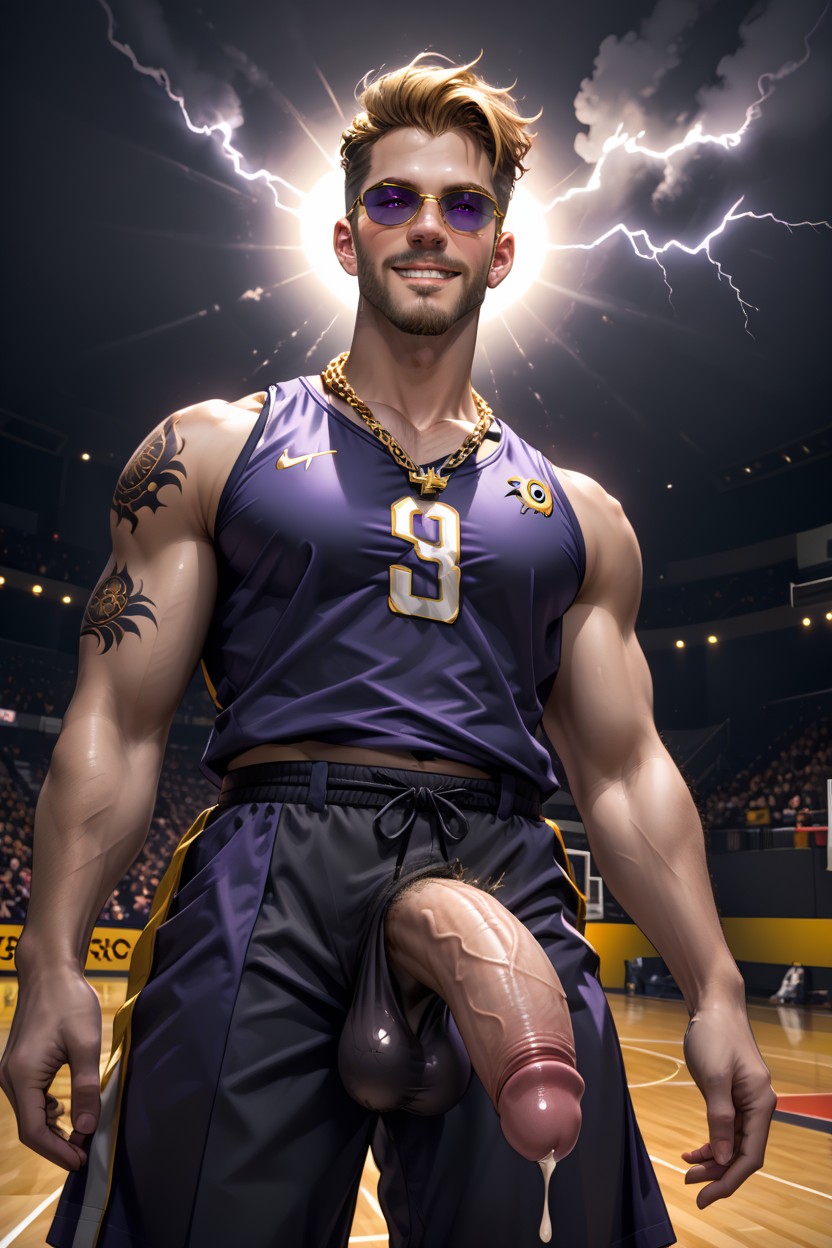 Boyish Charm, Standing In Basketball Court, He Is Going To Fuck You AI Gay Porn