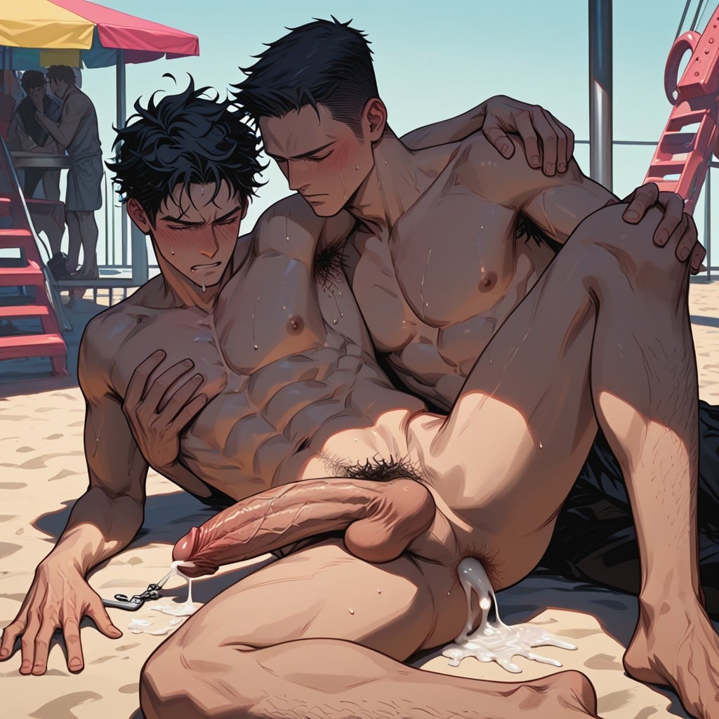 Armpit Hair, Dim Lighting, Hard Cock AI Gay Porn