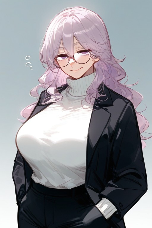 Large Eyes, White Sweaters, Purple Eyes Hentai AI Porn