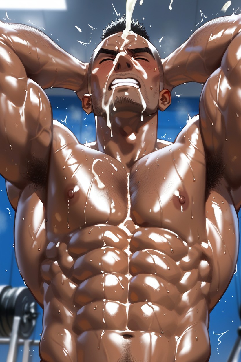 Massive Chest, Cumming Forcefully, Orgasm AI Gay Porn