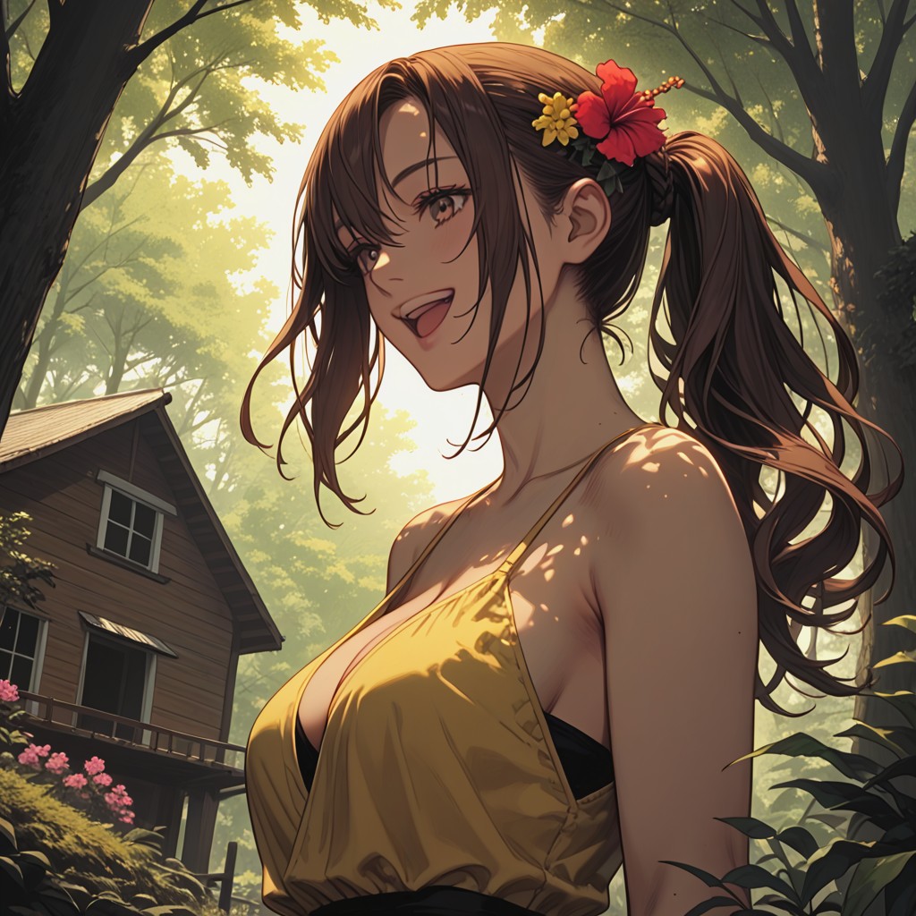 Wide Angle, Detailed Face, Warm Colors Hentai AI Porn