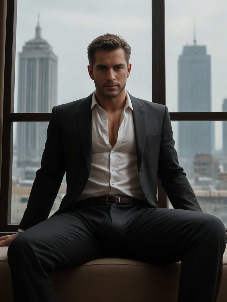 Penthouse, Office Pants, Penis Bulge AI Gay Porn