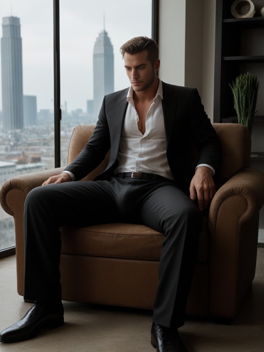 Office Shirt, Thick Thighs, Thick Thighs AI Gay Porn