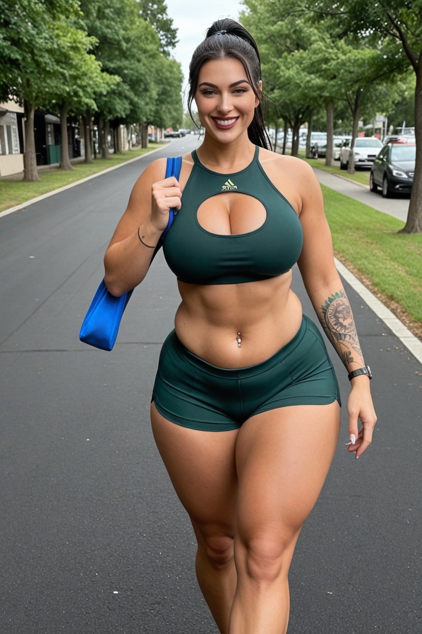 Suburban Neighborhood, Ssbbw, Wide Hips AI Porn