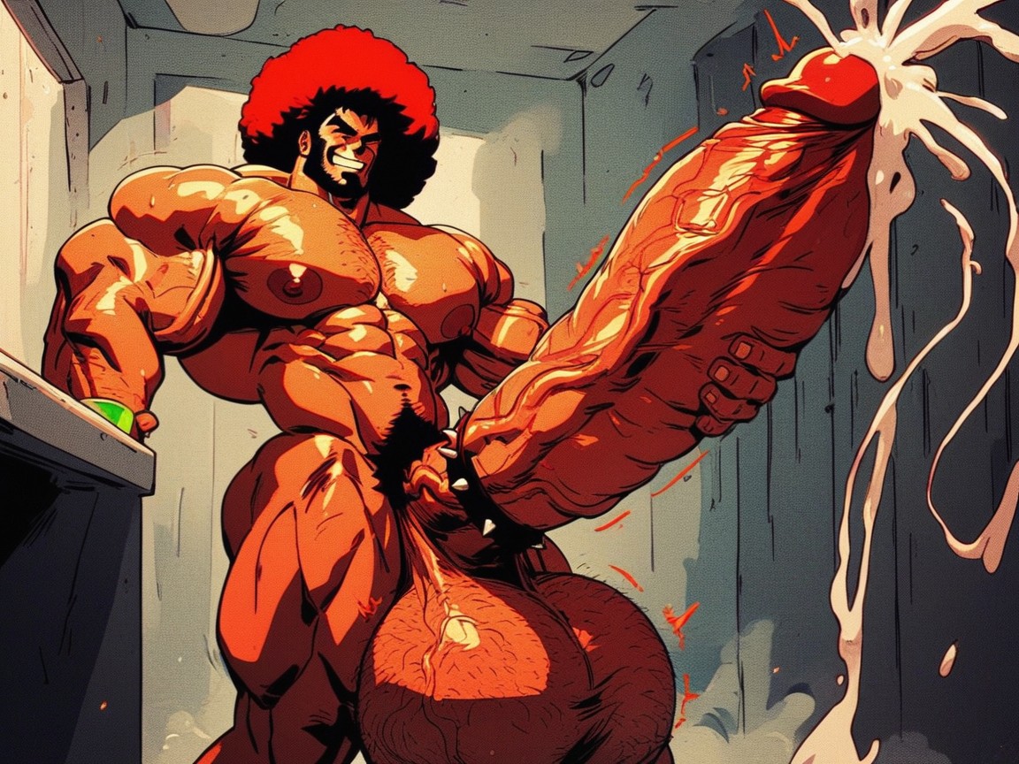 Massive Muscles, Giant Oversized Cock Massive Muscles Giant Thick, Hairy Nuts AI Porn