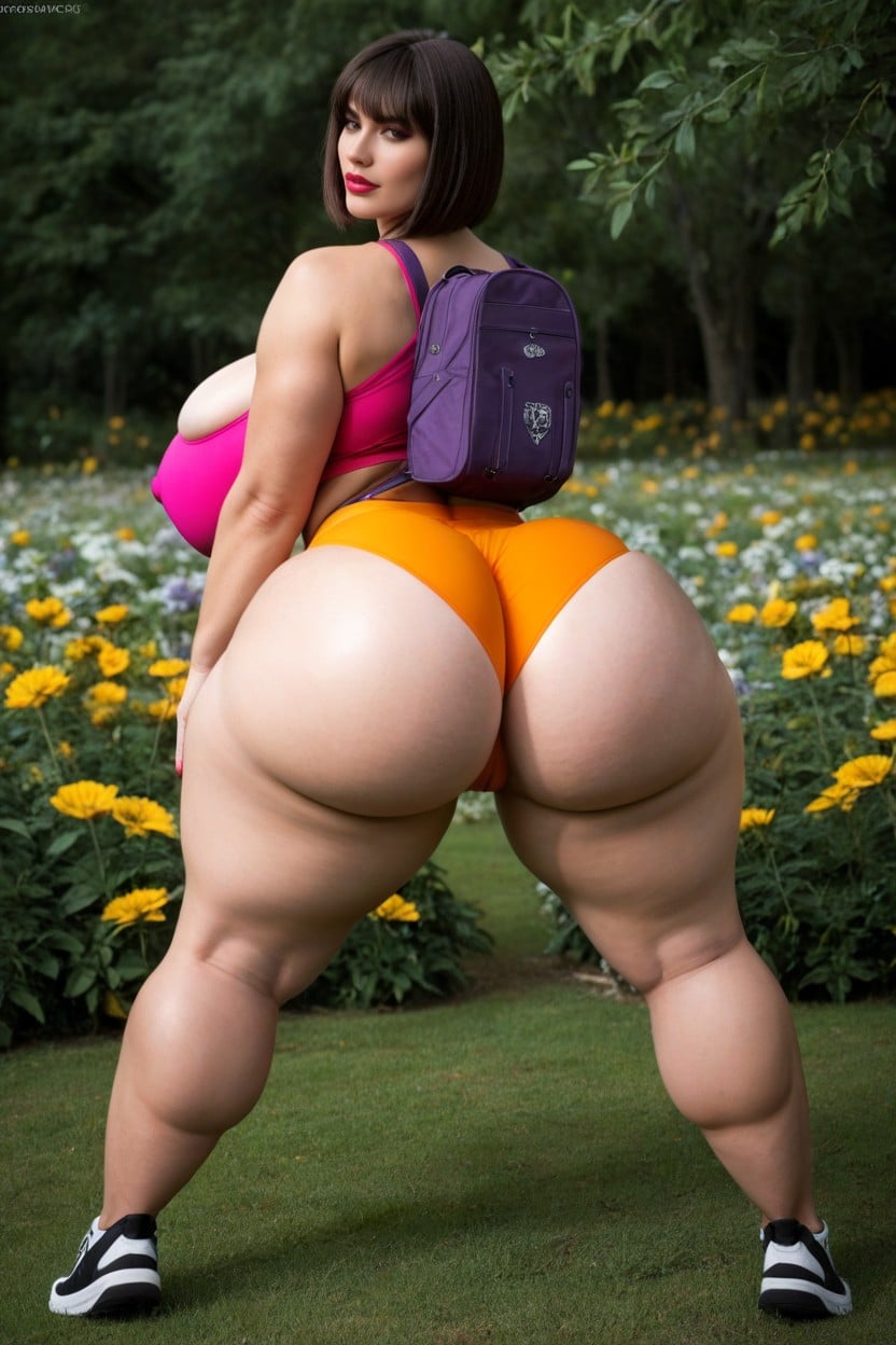 Purple Backpack, Seductive, Large Hips AI Porn