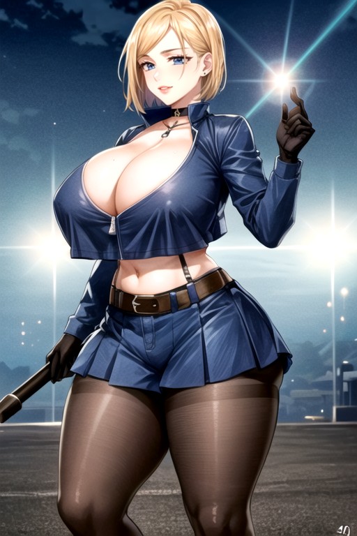 Ultra Detailed, Smile, Heart Choker Detail At The Neck Bold Cleavage Hentai AI Porn