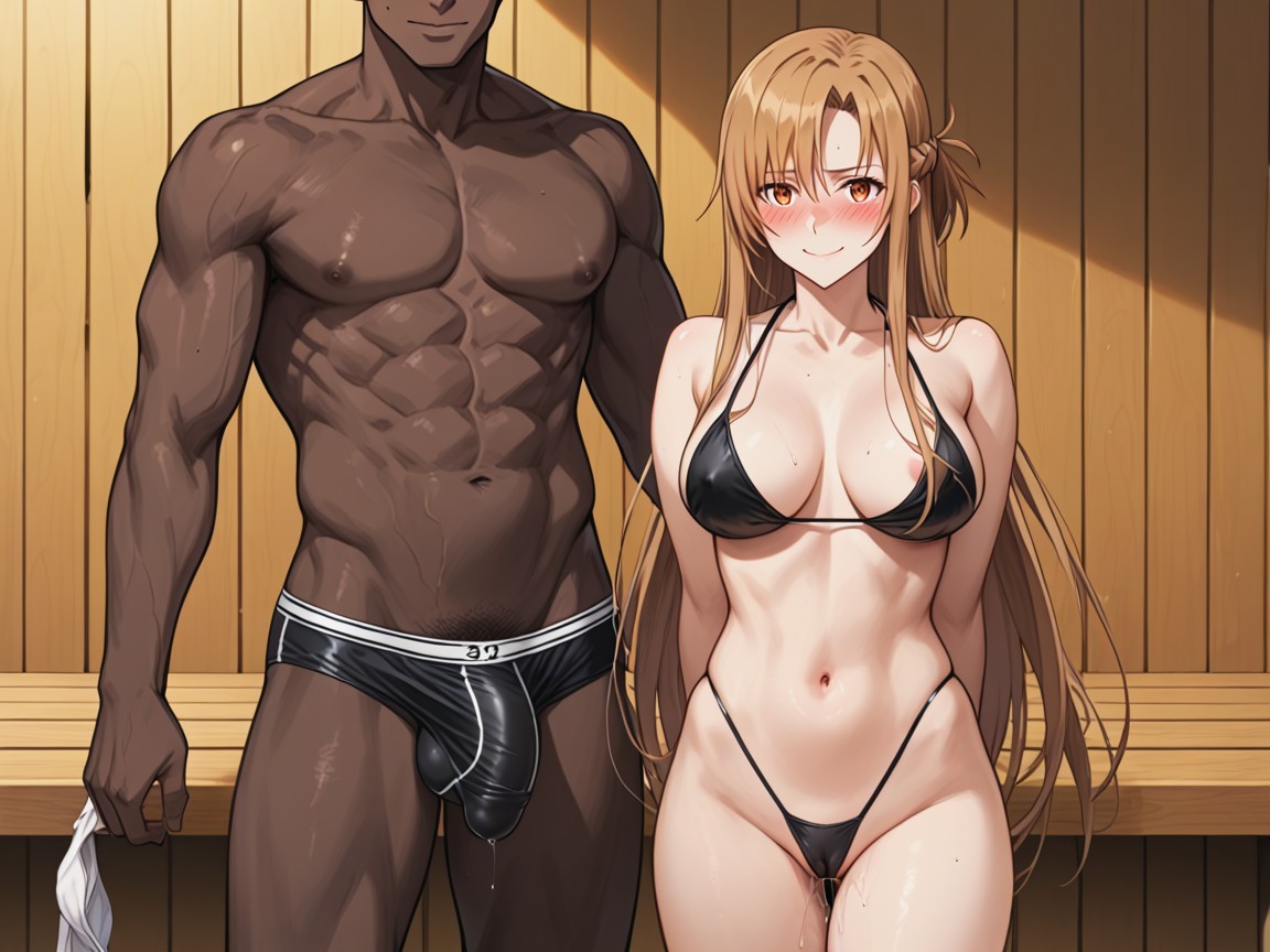 Asunas Touching Bulge, Horny Face, Bulge Squeezing Asunas Body Hentai AI Porn