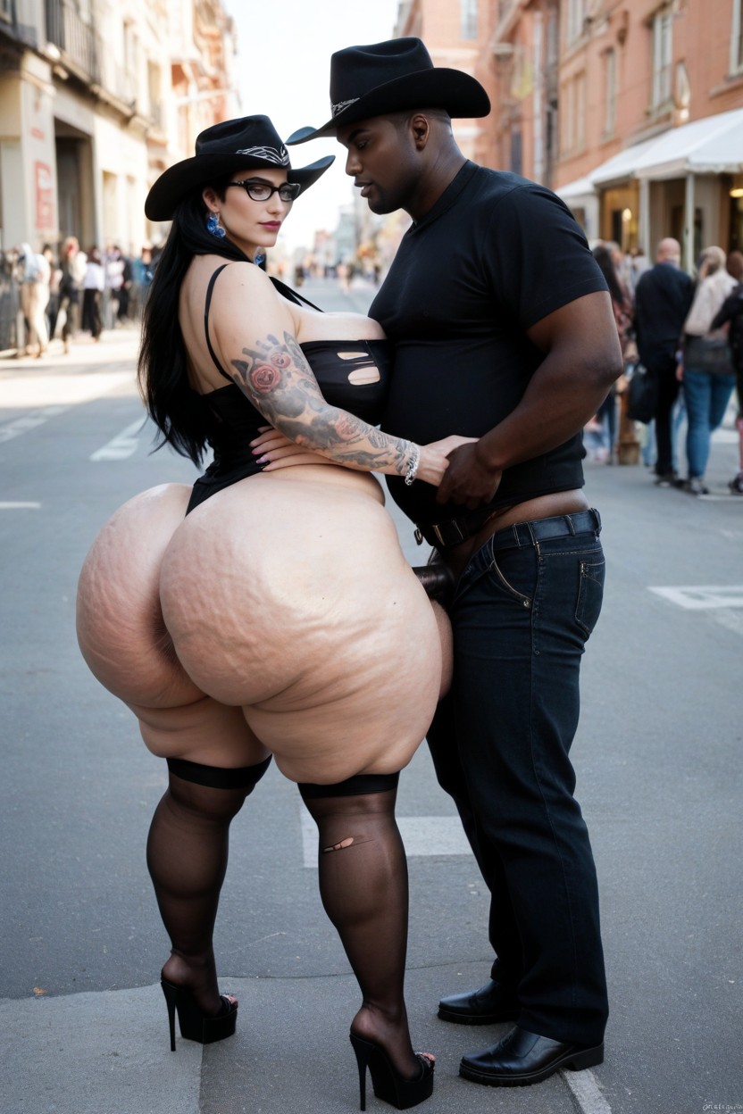 Fat Guy Holding Dummy Mommy Huge Ass, Throbbing Cock, 허벅지 높은 양말 AI 포르노