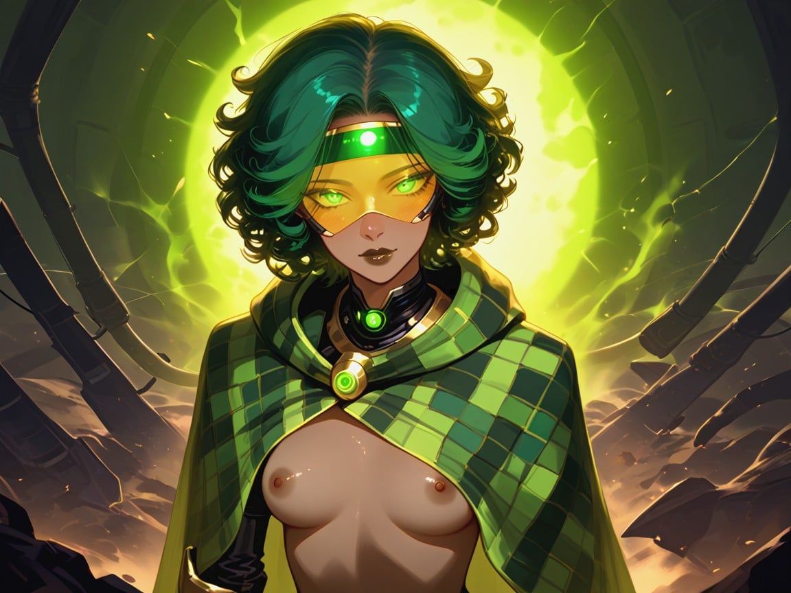 Squared Abdomen, Vibrant Saturated Greens, Detailed Alien Features 라틴 AI 야짤