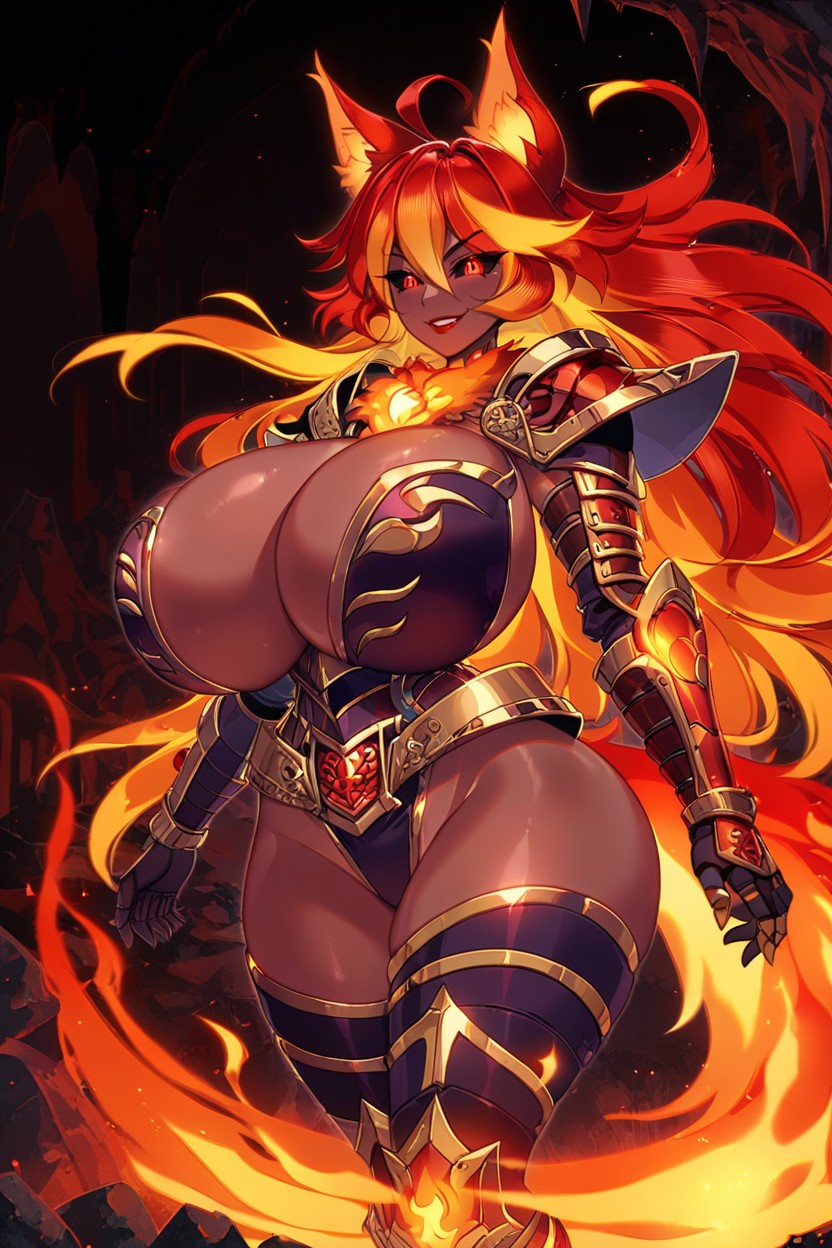 Black Armor With Red With Gold, Glowing Eyes, Huge Ass Hentai AI Porn