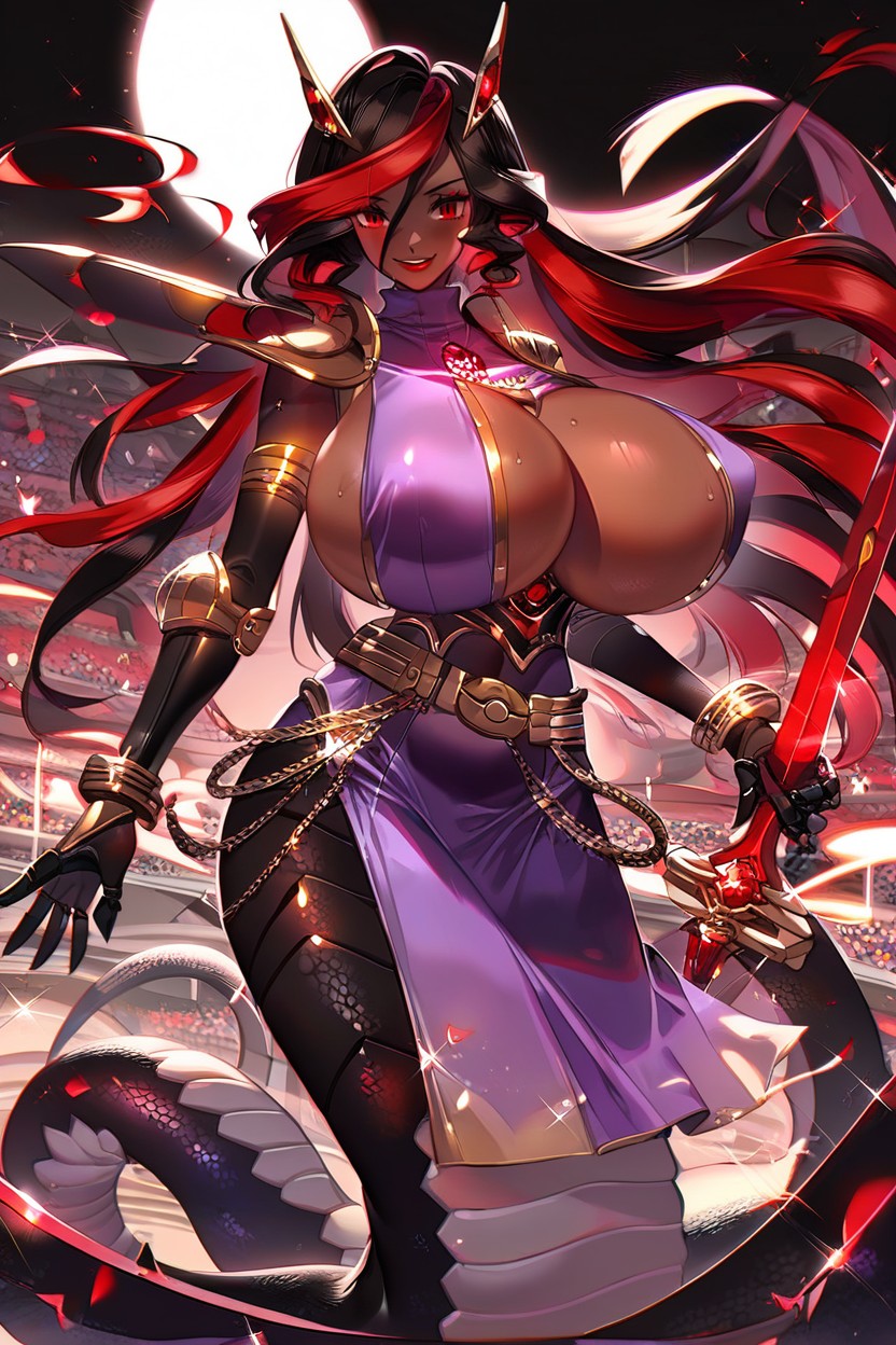 Full Body, Huge Gold Belt, 거대한 가슴 퍼리 AI 포르노