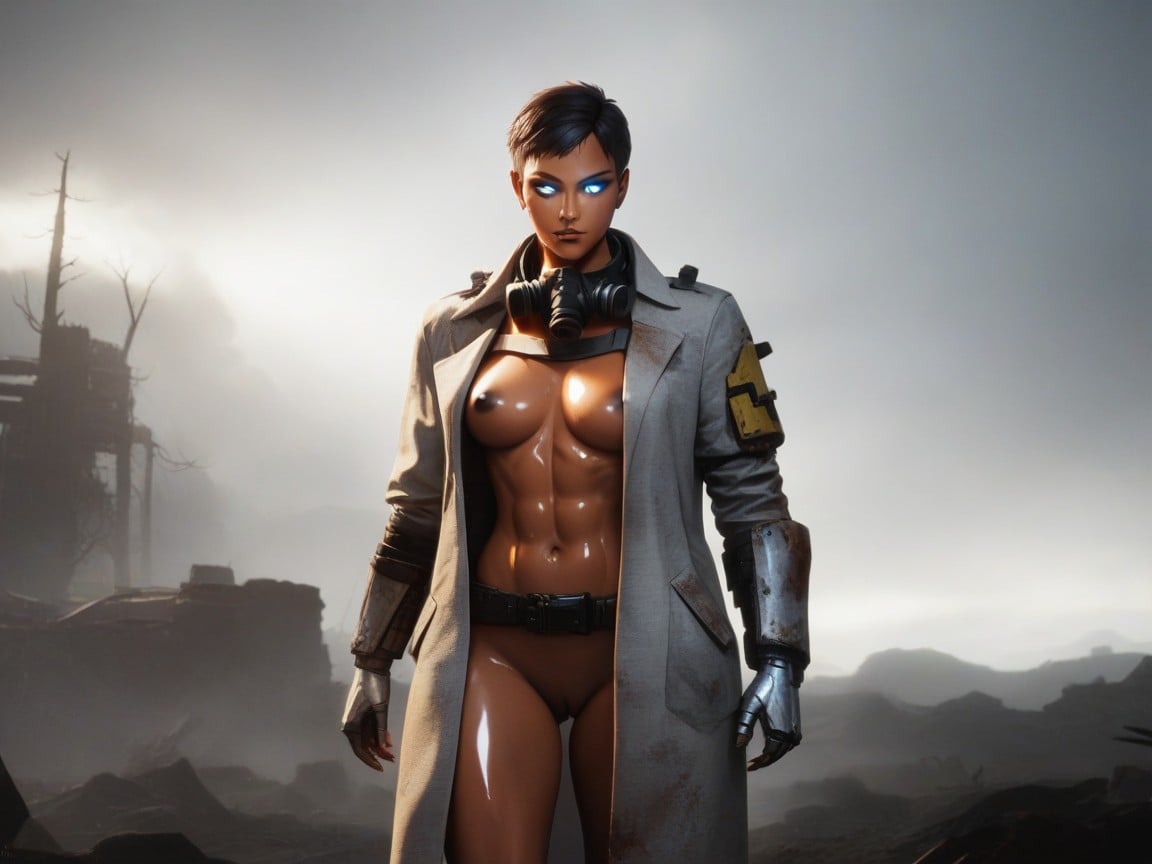 Squared Massive Ass, Glowing Eyes, Alien Wasteland Warrior Hentai AI Porn