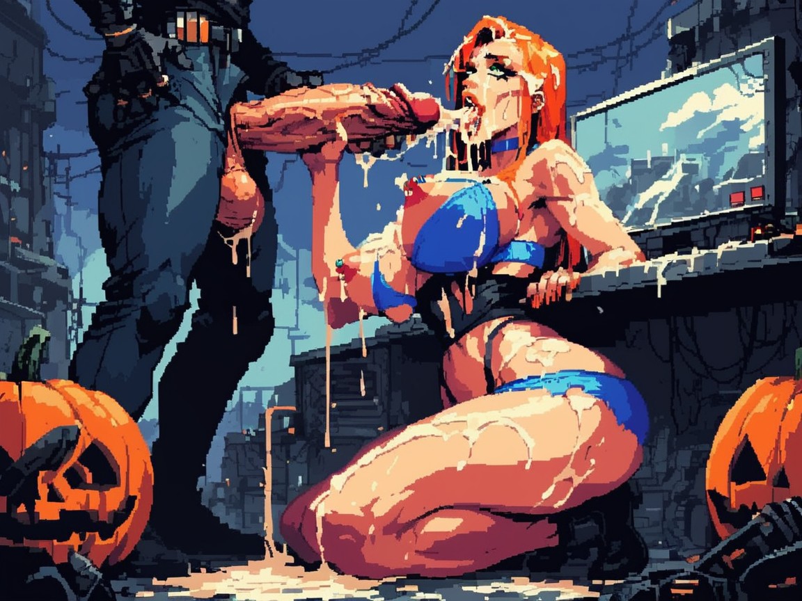 Soft Shadow, Cum Puddles, Torn Lapis Blue Lingerie AI Porn