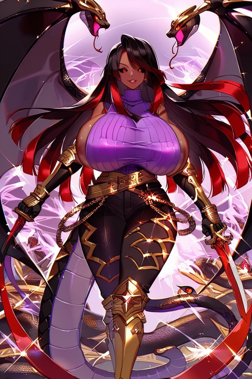 Long Hair, Glowing Eyes, Huge Gold Belt AI黃片