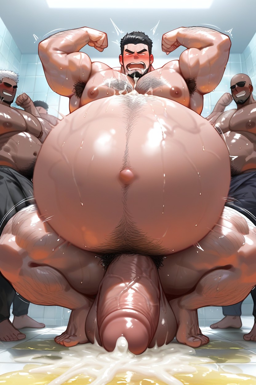 Motion Lines, Sweaty, Extremely Large Ass AI Gay Porn