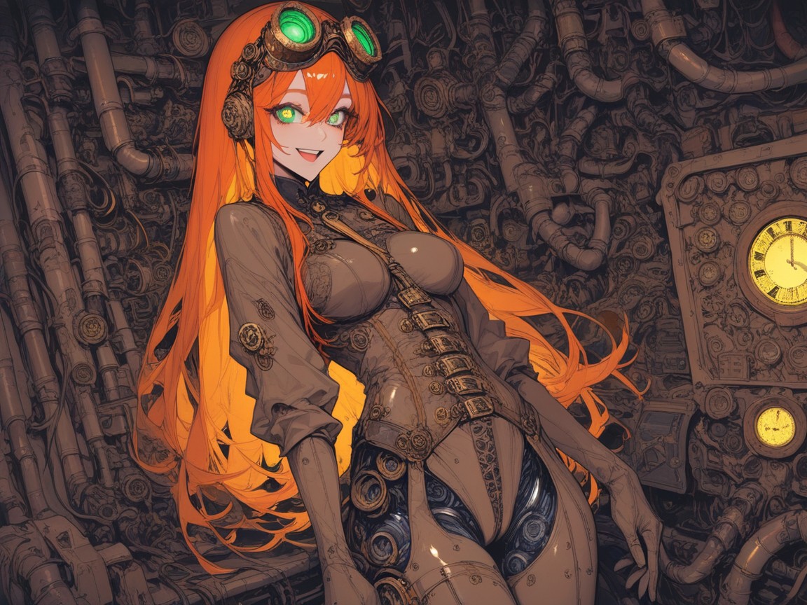 Cables, Accurately Depicted Vagina Pussy Vulva, Green Eyes Hentai AI Porn