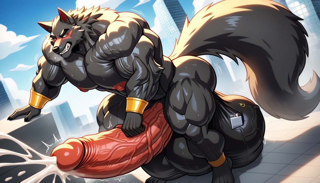 Extreme Balls Expansion, Quivering Body, Excessive Cum Furry AI Porn