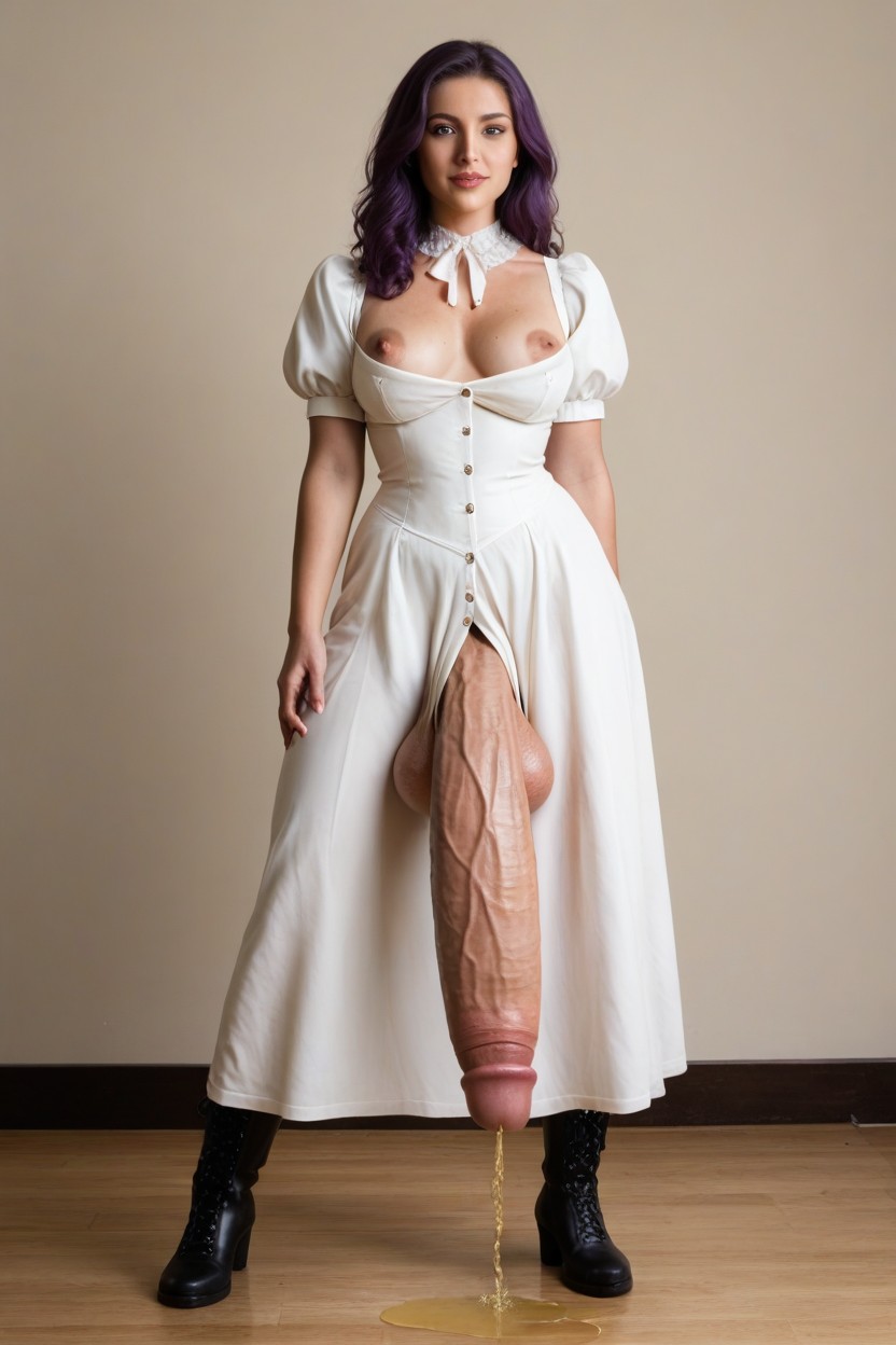 Erect Nipples, Purple Eyes, Petite Poitrine Porno IA transsexuelle