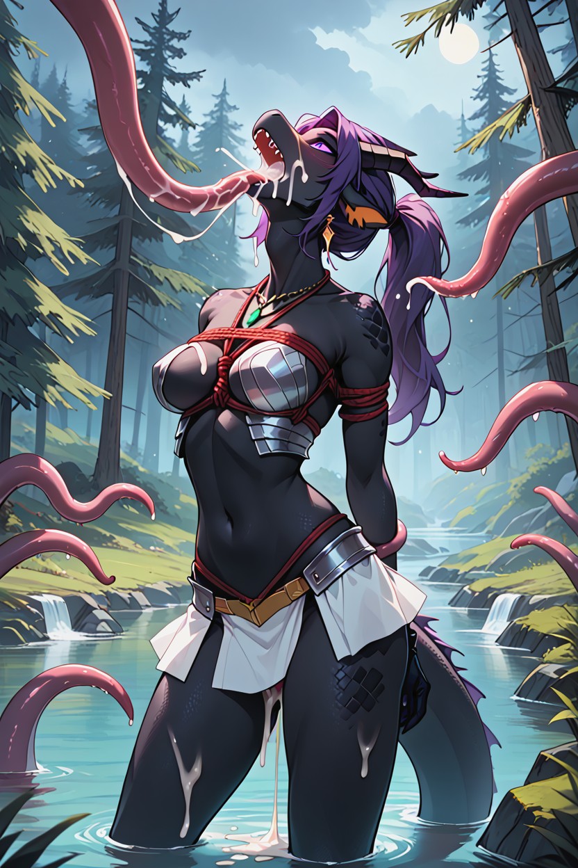An Eye Covered With A Bandage, Long Tail, Bends Furry AI Porn