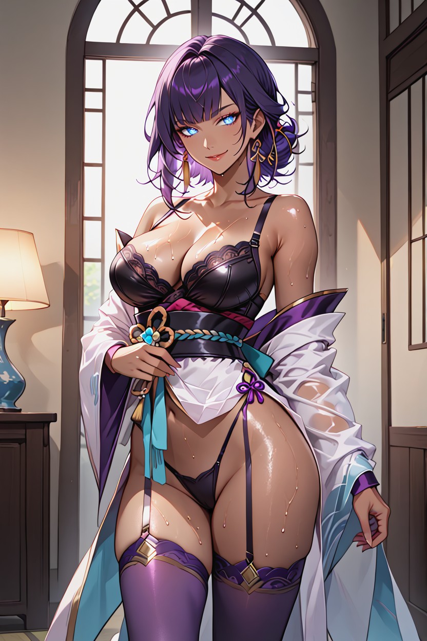 Model, Open Side Leg, Bangs Hentai AI Porn