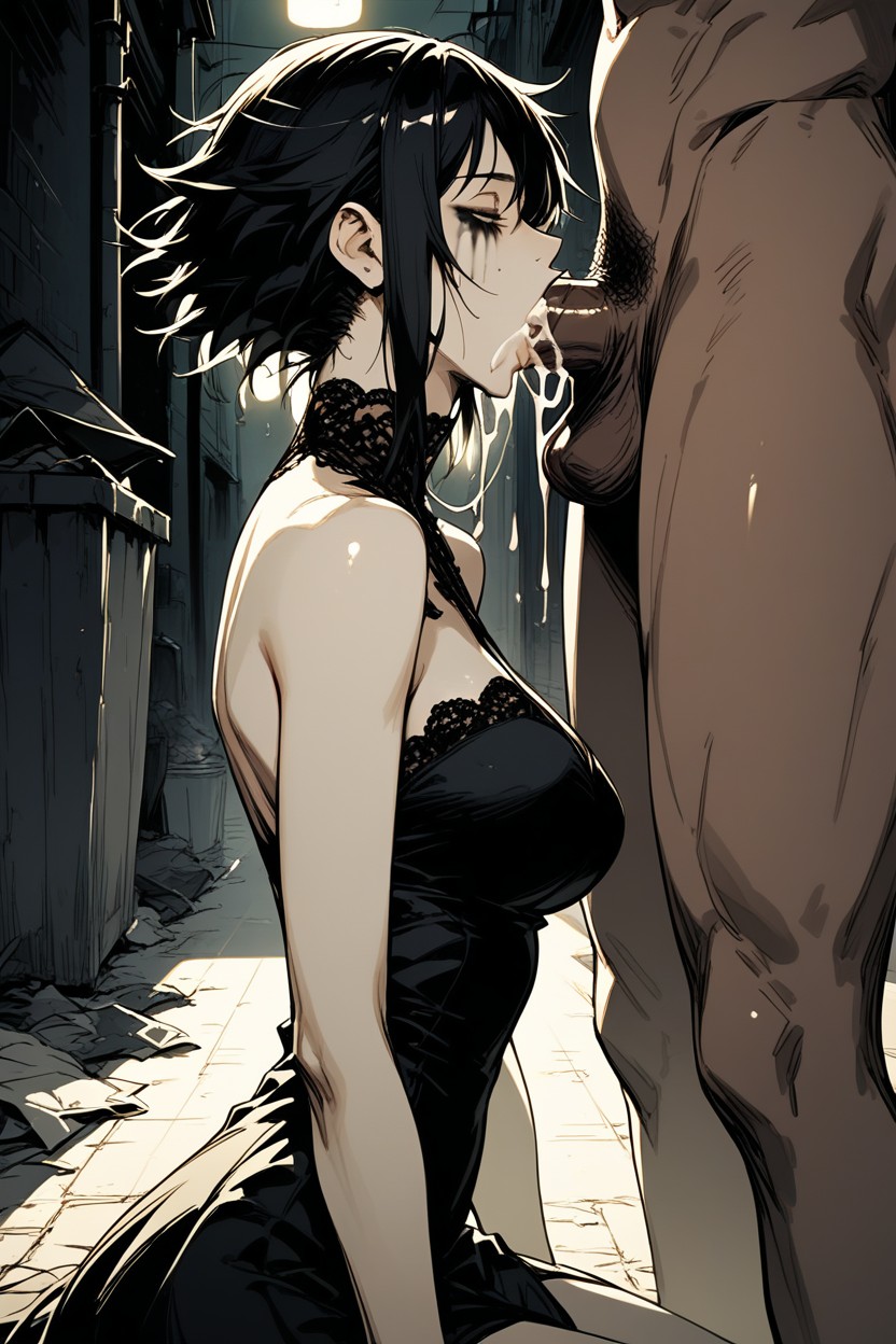Motion Lines, Running Mascara, Back Alley Hentai AI Porn