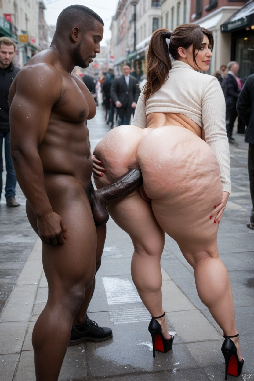 Cock Completely In Ass, Rear Sided View, Cosplay AI Porn