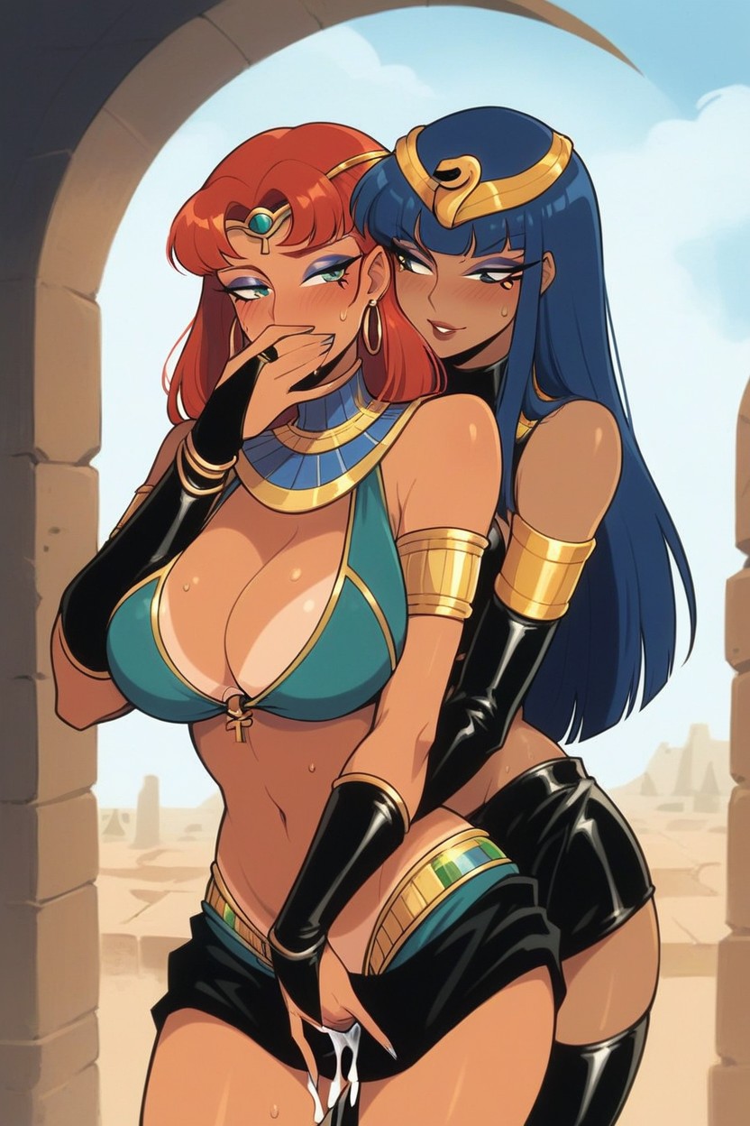 Having Rough Lesbian Sex With Sexy Pale Redhead Explorer Emmer Mountebanker, Explorer But Turned On, Hand Covering Mouth Hentai AI Porn