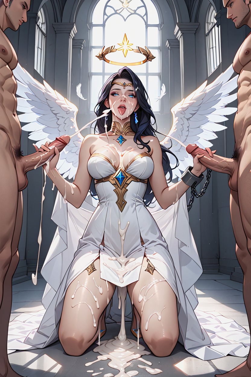 Golden Jewelry, Cumshot, Kneeling Hentai AI Porn
