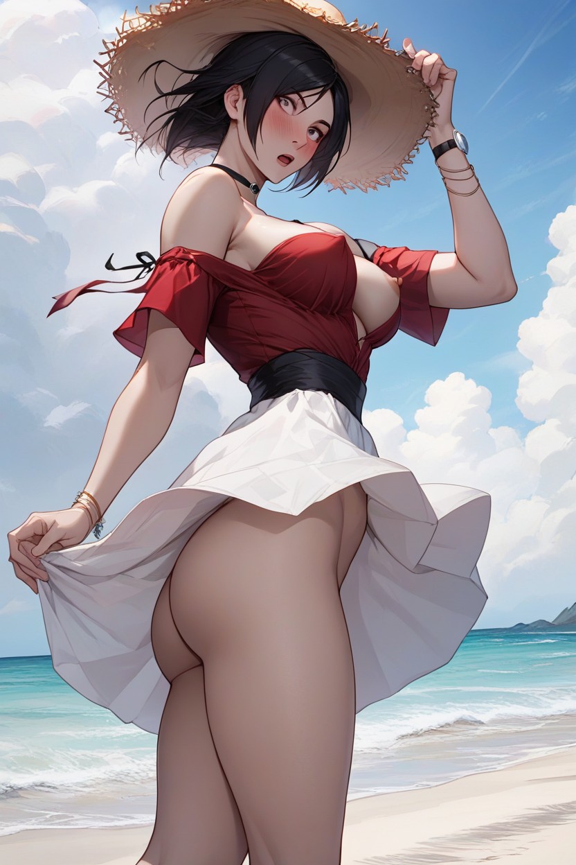 Side View, No Panties, Wide Eyes Hentai AI Porn