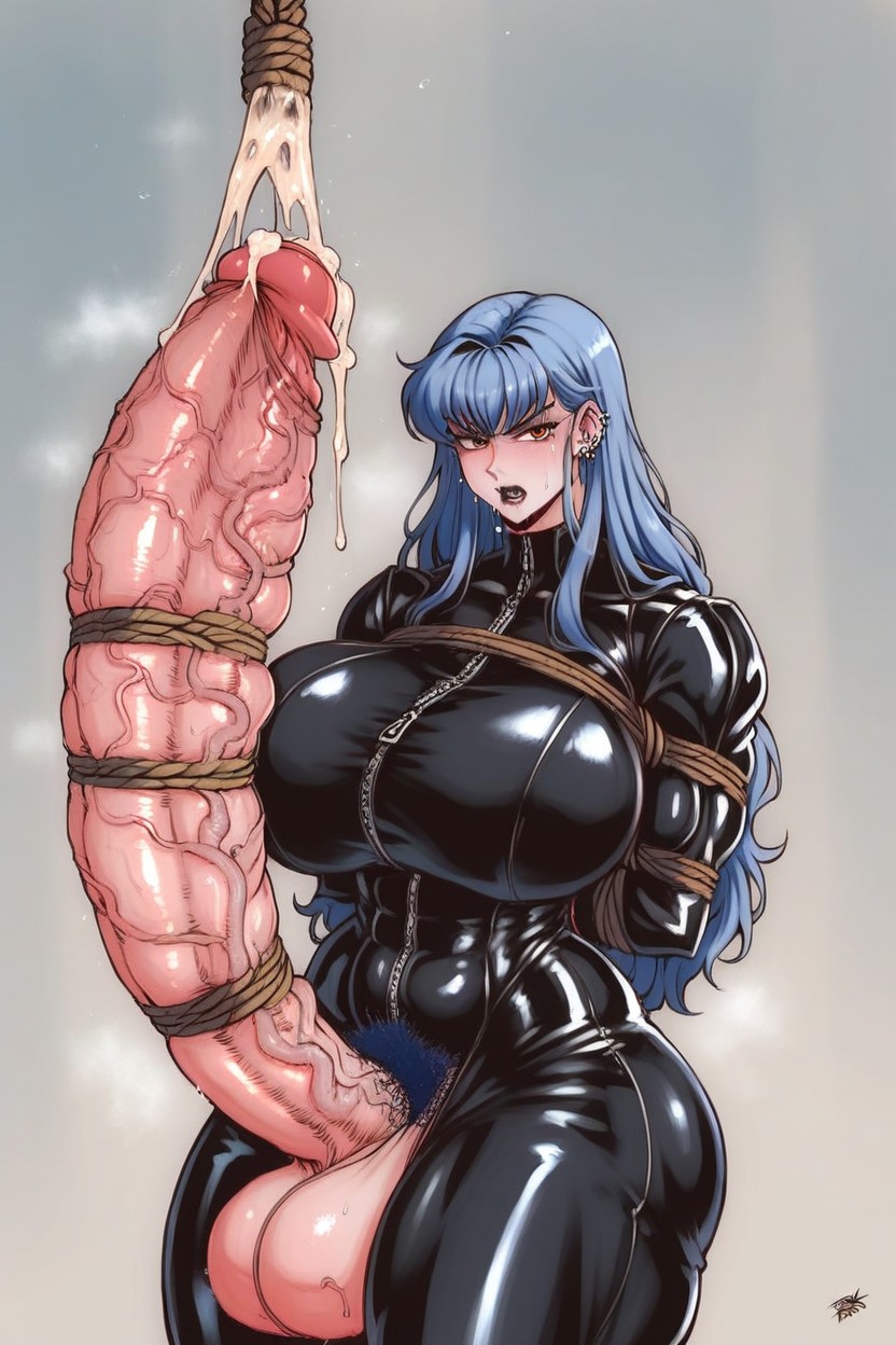 Hour Glass Figure, Unzipped Jumpsuit, Thick Armpit Hair Porno IA transsexuelle