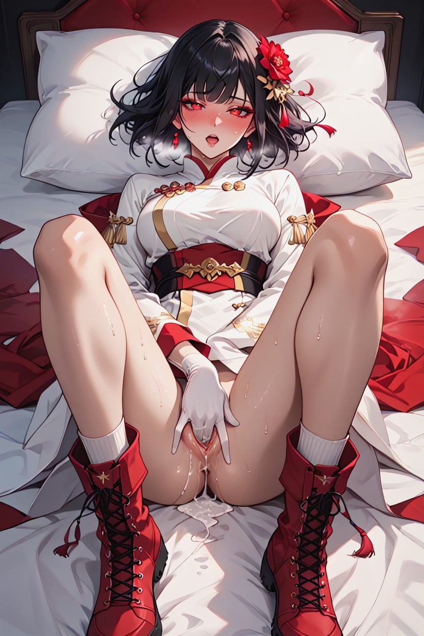 Female Masturbation, White Stocking, Starry Night Hentai AI Porn