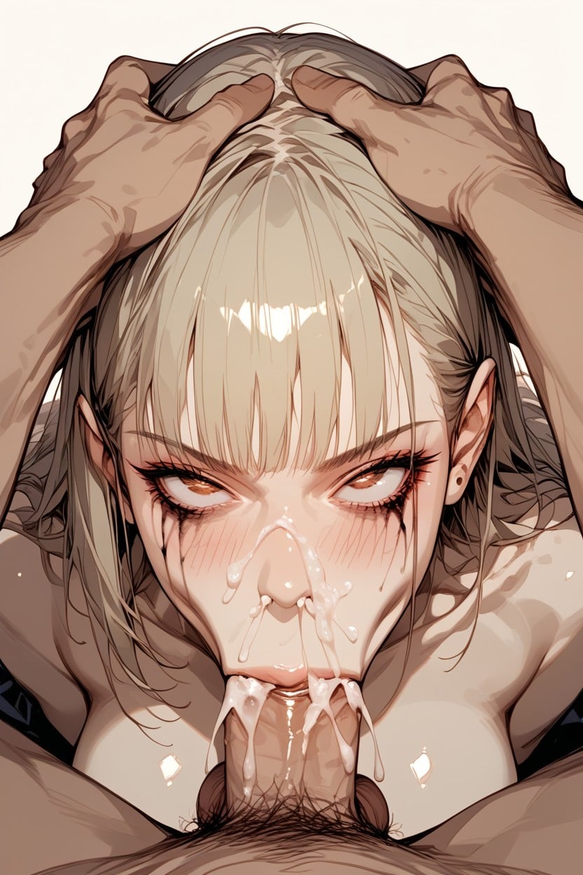 Large Detailed Eyes, Two Hands On The Head, Orgasm Hentai AI Porn