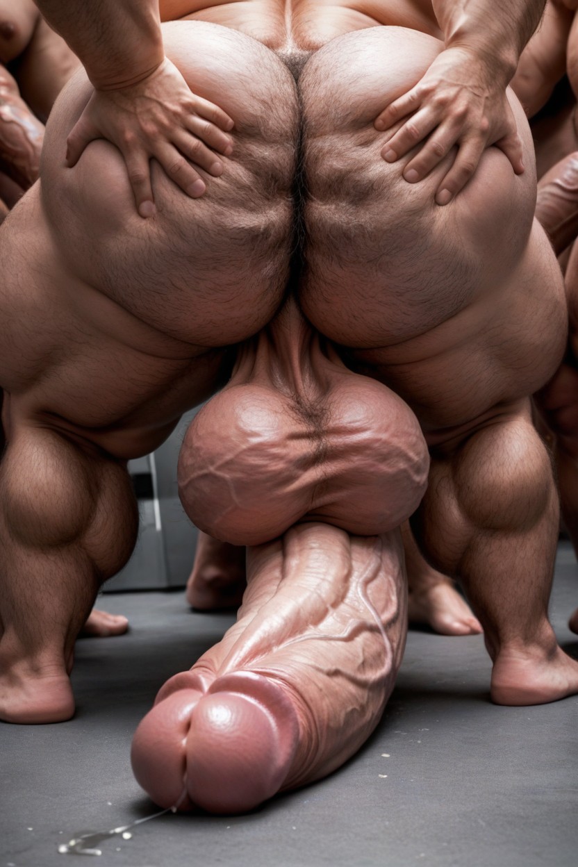 Panel Comic Strip, Gay Gangbang, Cock Bigger Than Body AI Gay Porn