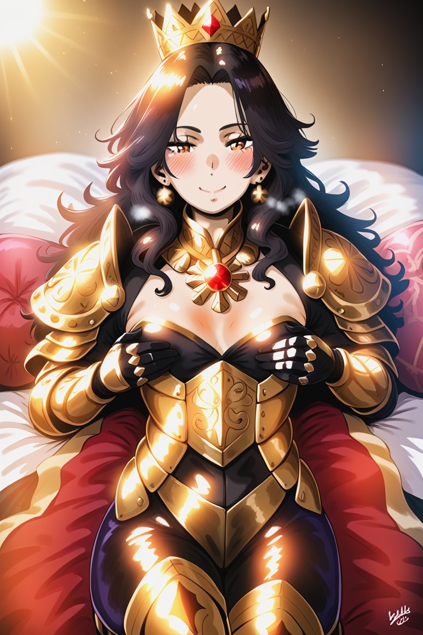 There Is A Golden Plate With Geometric Reliefs Fitted To The Armor At The Bottom, 18+, Bed Hentai AI Porn
