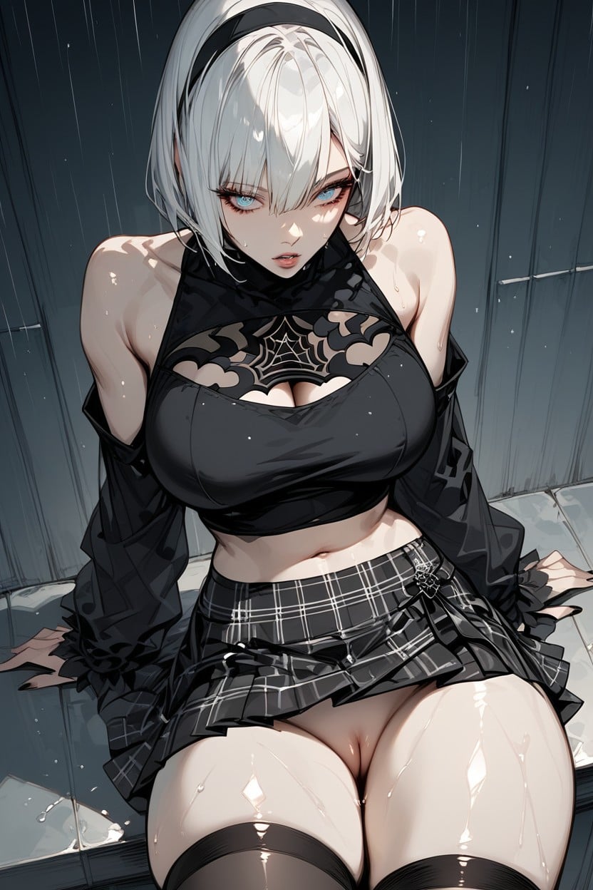 Female, B From Nier Automata, Black Shirt Hentai AI Porn