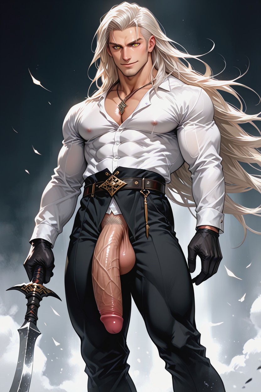 Black Pants, Gloves, Shirt AI Gay Porn