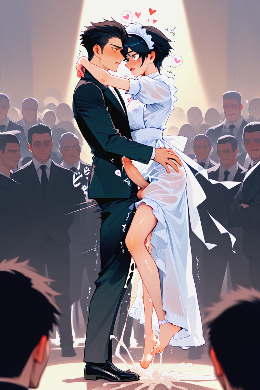 Teary Eyes, Maid Cafe, Cross Eyed AI Gay Porn