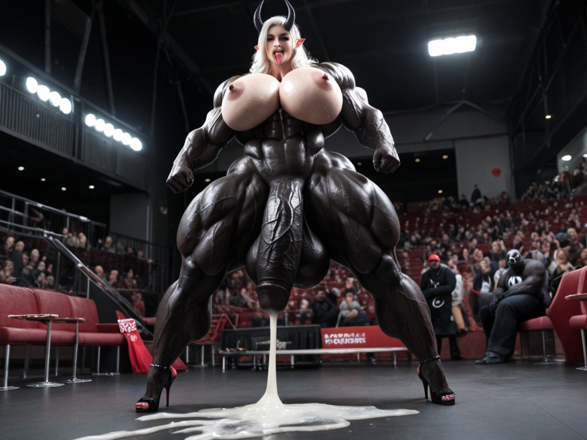 Body Transformation Venom, Long Stiff Black Cock, White Hair Shemale AI Porn