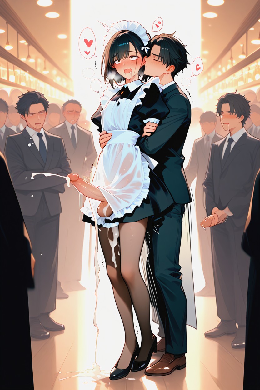 Desperate Face, Arms Behind Back, Man In Maid Dress AI Gay Porn