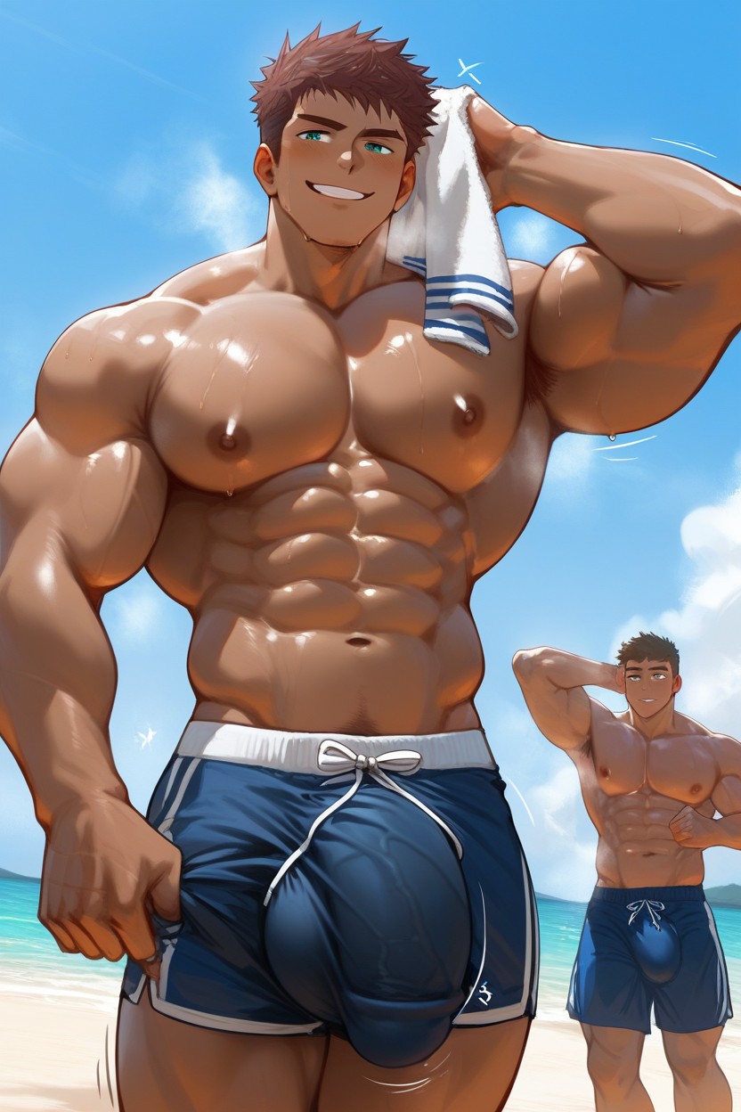 Cocky, Lean Body, Mischievous Smirk AI Gay Porn