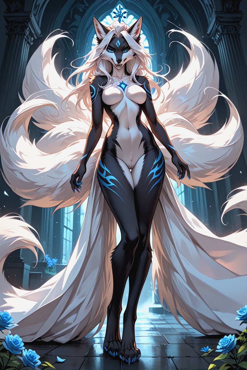 Looks On The Viewer, Blue Claws, Fluffy Furry AI Porn