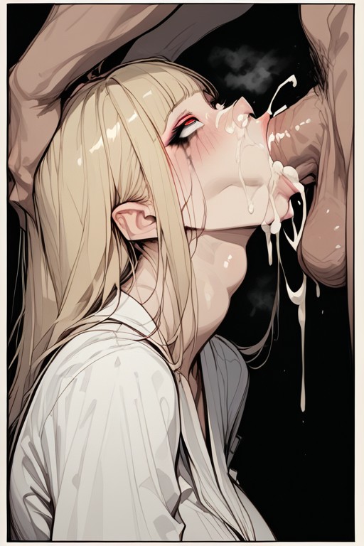 Cum On Face, High Resolution, Orgasm Hentai AI Porn