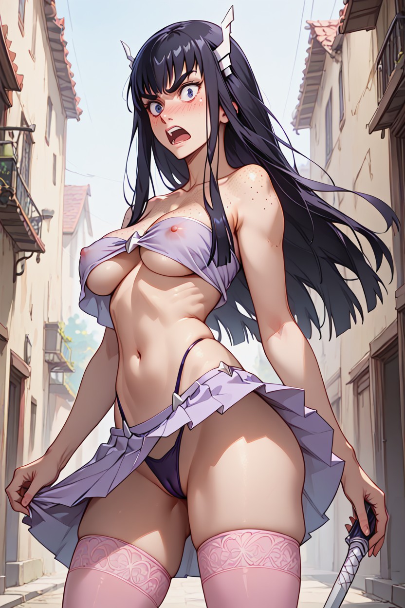Pink Stockings, Extra Detail, Underboob AI Porn